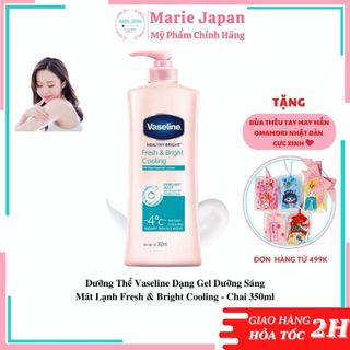 Dưỡng Thể Vaseline Dạng Gel Dưỡng Sáng Mát Lạnh Fresh & Bright Cooling - Chai 350ml