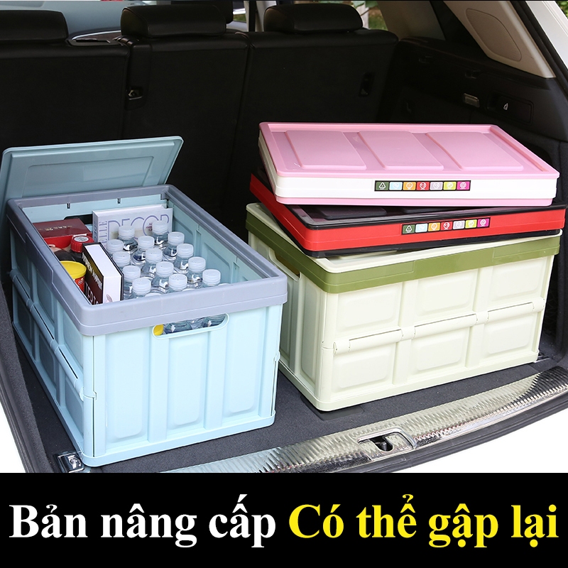 Hộp đựng đồ cốp xe ô tô ININ Hộp đựng cốp xe gấp gọn Hộp nhựa có nắp cốp xe Thùng nhựa cốp xe Hộp nhựa gấp gọn đa năng