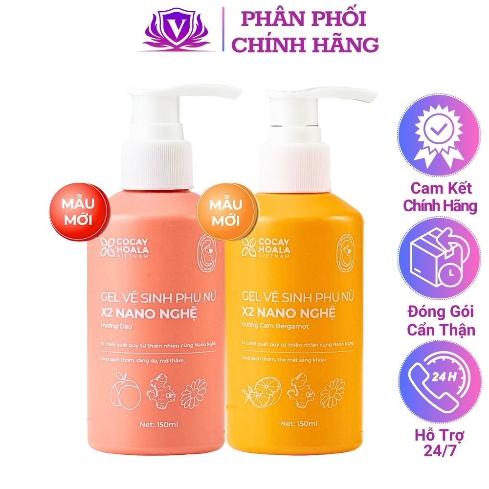 Dung Dịch Vệ Sinh Phụ Nữ Gel X2 Nano Nghệ Cỏ Cây Hoa Lá Chính Hãng 150 ml, ddvs Khử Mùi Hôi Làm Sạch Vùng Kín Cho Bà Bầu