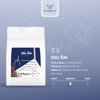 Cà phê Arabica 3C ROASTERY mã DỊU ÊM nguyên chất pha máy espresso cafe hạt Brazil & Lạc Dương