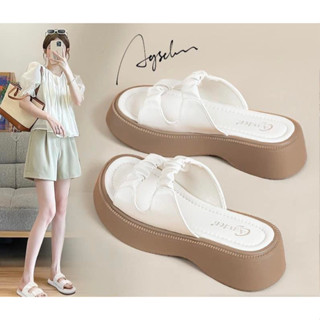  Dép thời trang nữ quai ngang bèo nhún đế 4cm đi học đi chơi đi làm đều xinh xỉu 