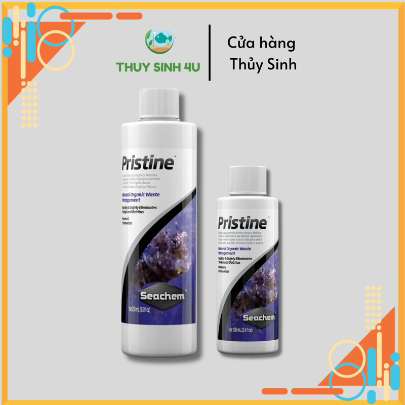 Vi sinh dị dưỡng Seachem Pristine (chính hãng đủ tem), phân hủy phân cá và chất hữu cơ bể cá