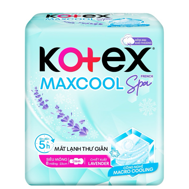 Combo 3 gói Băng Vệ Sinh Kotex Max Cool Mát Lạnh Siêu Mỏng Có Cánh