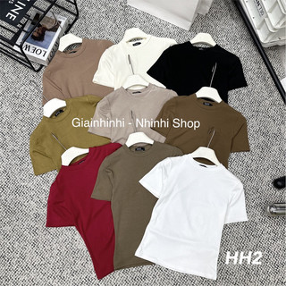 Áo thun ôm basic dáng thường, Áo kiểu dáng body ôm trơn AT6527 - NhiNhi Shop