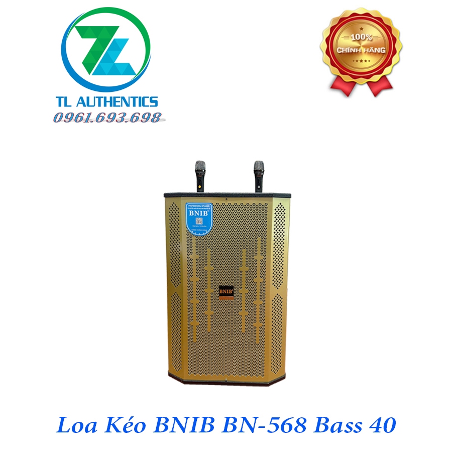 Loa Kéo karaoke BNIB Model BN-568 bass 40 kết nối bluetooth có reverb hàng nhập khẩu chính hãng 2024