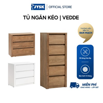 Tủ ngăn kéo | JYSK Vedde | gỗ công nghiệp | màu sồi đậm/trắng | nhiều kích thước