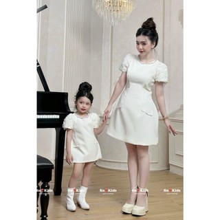 Váy suông tay ren bồng bé gái- a951