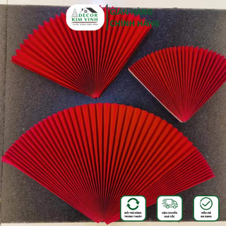 Set 5 tờ giấy gấp quạt nhung có sẵn nếp gấp decor kim vinh trang trí tết