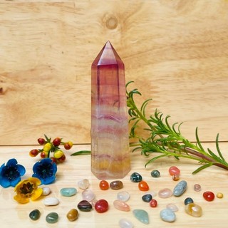 Trụ mini Fluorite hồng tím tự nhiên