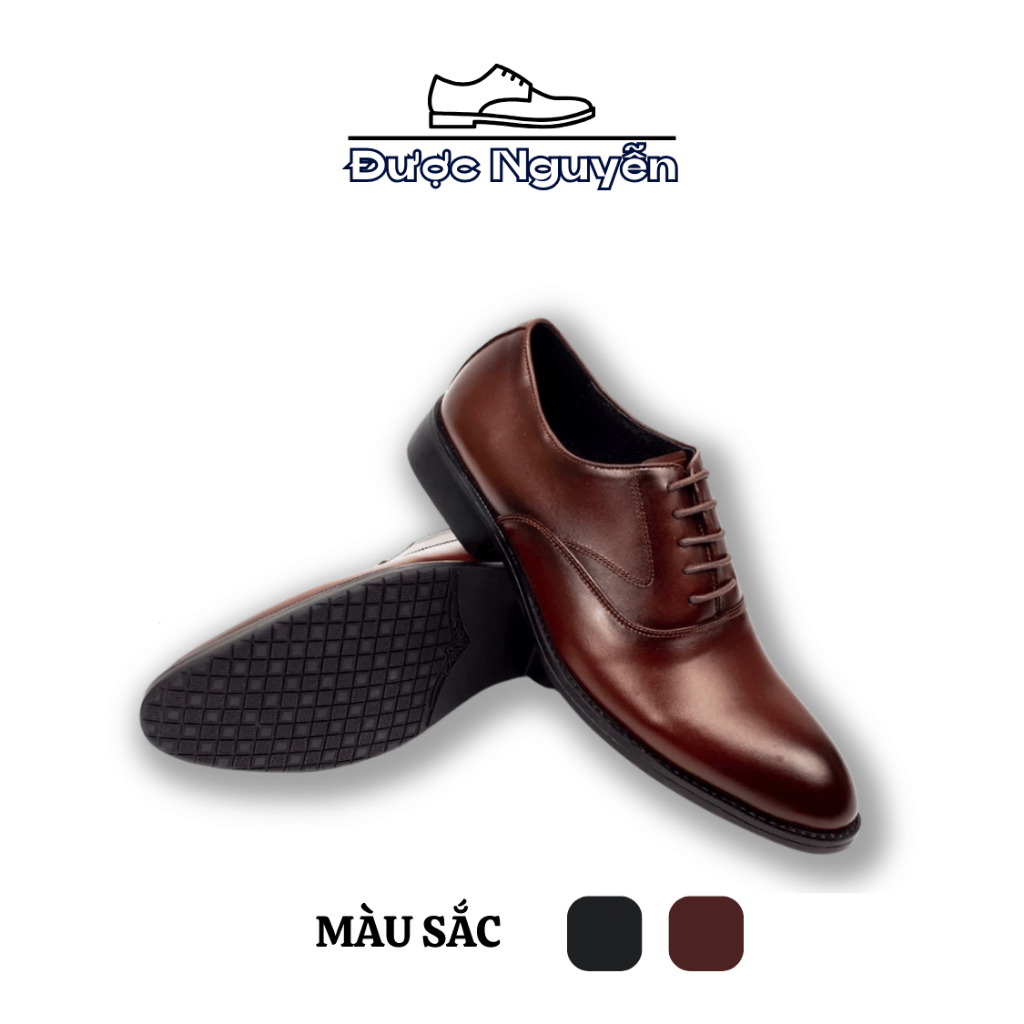 Giày Tây Nam Công Sở Buộc Dây [Bảo Hành 2 Năm]da bò 100%, Đế Cao Su Mềm Chắc Chắn, sx Tại Xưởng Giày Nguyễn Được
