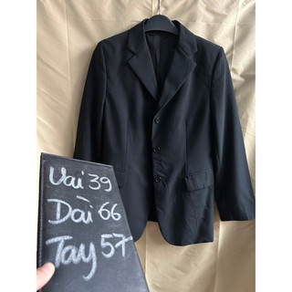 🌵Áo Khoác kiểu Vest Blazer Nữ Đen Trơn size M 2hands ( Hàng Si Nhật Bản)