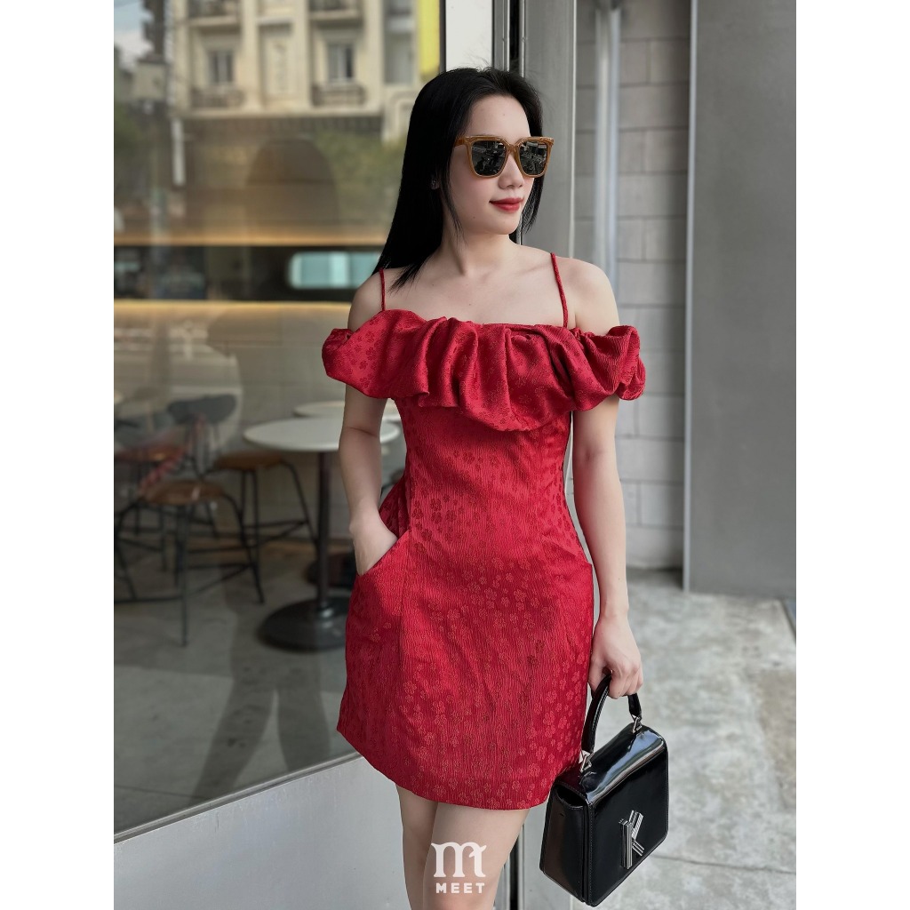 MEET - Đầm Gầm Đỏ 2 Dây Bồng