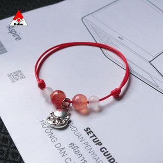 Vòng tay macrame dutios hạt đá pha lê rạn mix charm vpl002
