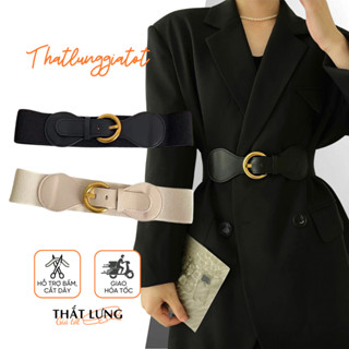  Đai váy bản to mặt vàng đồng thun gài lỗ phối đầm vest cá tính bản to 6cm DV114 - Thắt Lưng Giá Tốt 