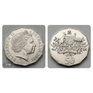Đồng xu 50 cents của Australia 2001