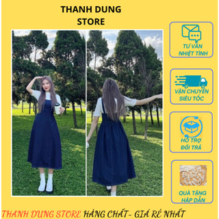 Yếm Bò Chỉ Nổi Mix Aó Thun Croptop Trắng Diện 4 Mùa Đều Xinh Freesize Dưới 55 Kg