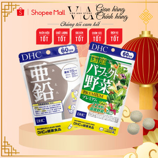 Combo Viên uống DHC Giảm Mụn - Nóng Trong 20 Ngày (Kẽm 20 viên & Rau Củ 80 viên)