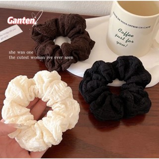  🧚🏻Ganten🧚🏻dây buộc tóc phụ kiện tóc scrunchies cột tóc Dây Buộc Tóc Màu Kem Cỡ Lớn Thiết Kế Xếp Ly Đơn Giản T 