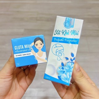 COMBO kem thâm nách gluta milk + xịt khử mùi