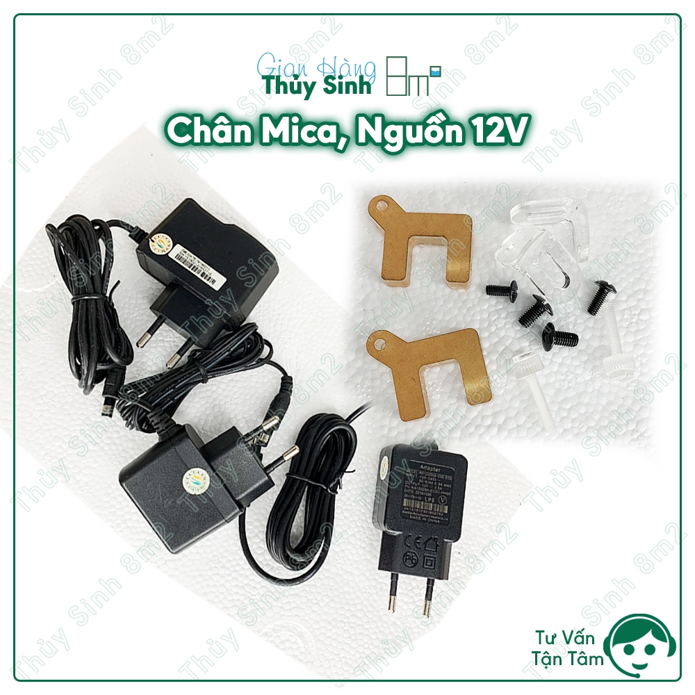 (Thay Thế) Chân Quạt Mica, Nguồn 12V | Phụ Kiện Cho Quạt Thuỷ Sinh | 8m2