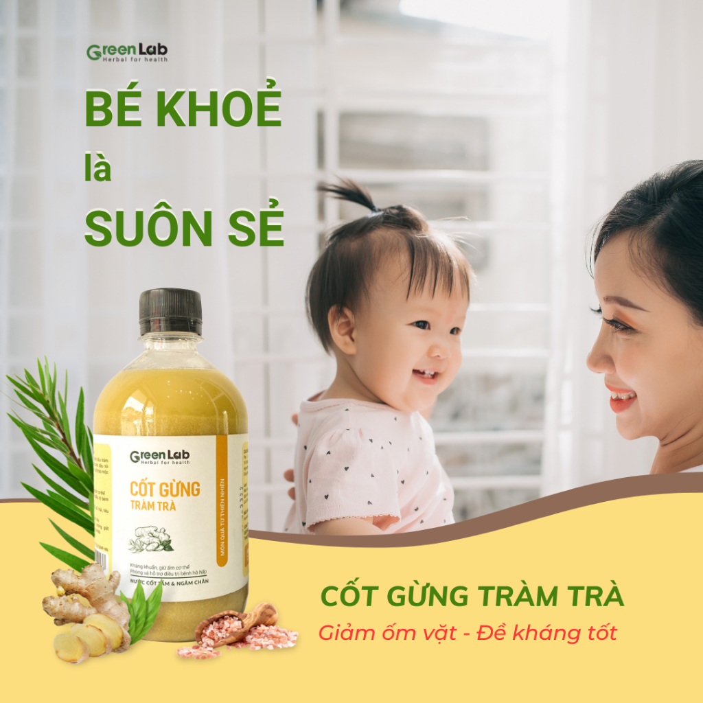 Cốt Gừng Tràm Trà tắm cho bé từ 1 tháng tuổi và người lớn - HN