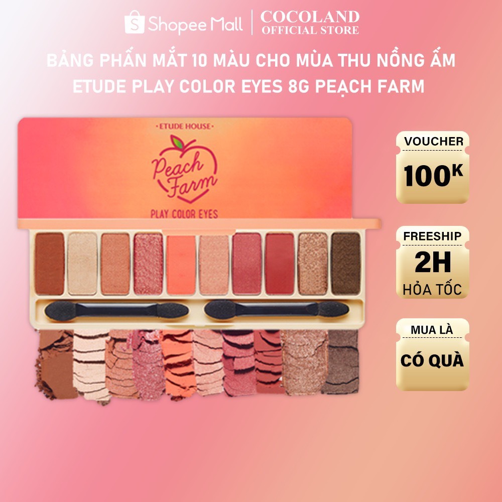 Bảng Phấn Mắt 10 Màu Etude Play Color Eyes 8g Peạch Farm - DR125