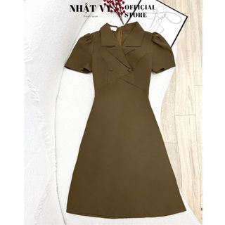 Đầm công sở Nhật Vy cổ vest dáng ôm đính cúc chất lụa phù hợp đi chơi dự tiệc sang chảnh thanh lịch - D2906
