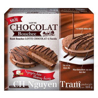 Bánh Bouchee Lotte chocolat vị socola hộp 324g date mới