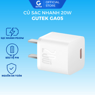  Củ sạc nhanh PD 20W USB-C cổng Type-C cho i.P 8 Plus 11 12 13 14 pro max - Gutek GA05 