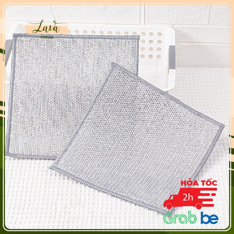 COMBO 10 Giẻ Lau Bếp Dây Kim Loại 1 Lớp Lau Bồn Rửa Chén Cọ Rửa Xoong Nồi Chén Bát Đa Năng Không Mài Mòn