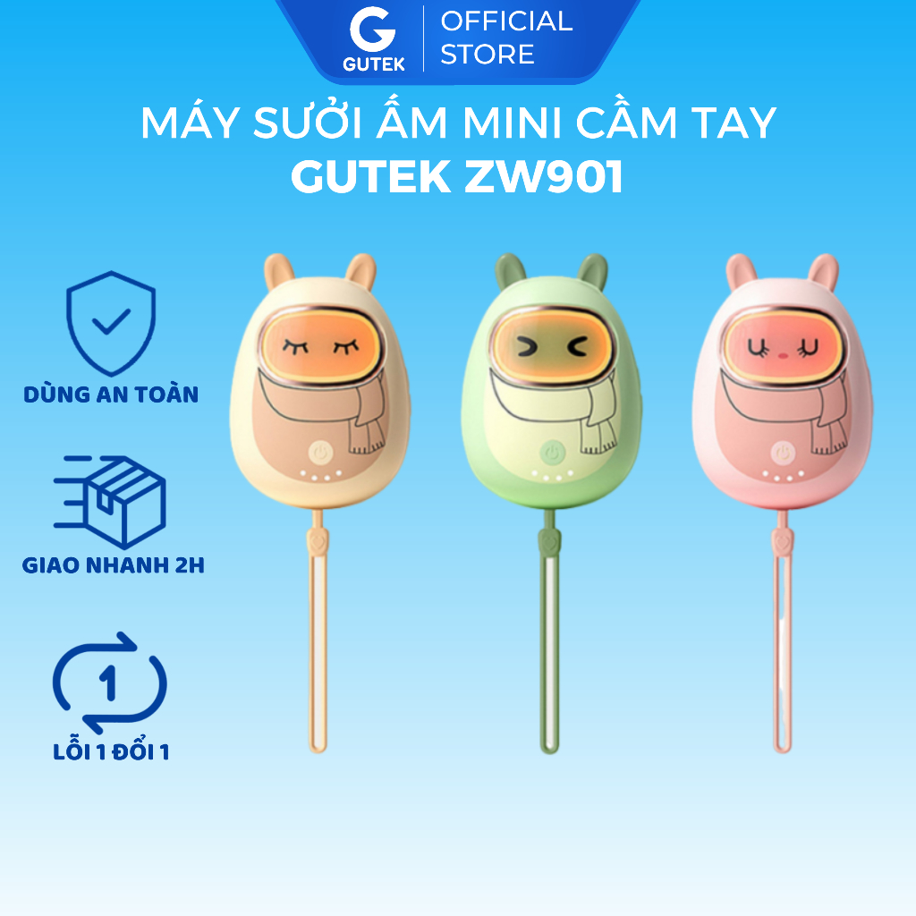 Máy sưởi mini cầm tay đa chức năng, sưởi ấm mini thông minh nhỏ gọn - Gutek ZW901