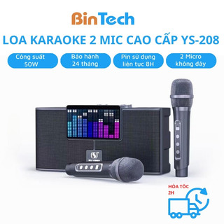 Loa karaoke bluetooth ys 208 bintech, loa karaoke công suất lớn 50w - bảo hành 24 tháng 1 đổi 1