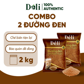 Đường Đen hạt Déli [COMBO 2 GÓI 2KG] ,nguyên liệu pha trà sữa trân Châu Đường Đen
