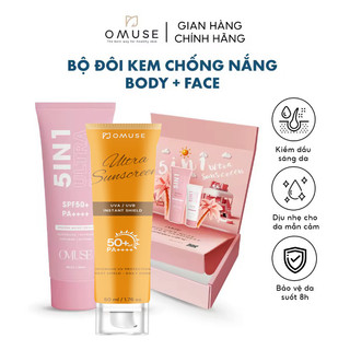 Bộ đôi kem chống nắng dành cho mặt và body OMUSE Ultra Sunscreen SPF 50 PA++++