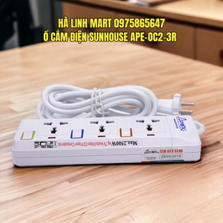 Ổ CẮM ĐIỆN SUNHOUSE APE-OC2-3R - Công suất định mức 2500W, Bảo hành 12 tháng