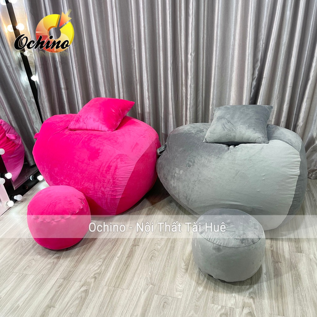 Bộ Ghế Lười Hạt Xốp 1M2-90 Gồm 3 Món Đã Kèm Hạt Xốp Mẫu Trơn Dáng Lê Tiện Lợi (Ảnh Thật Và Video)
