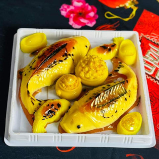10 Hộp H121 đựng 4 bánh rau câu cá chép 3D - đựng cá chép 23cm - đựng 4 cái bánh tròn 10cm