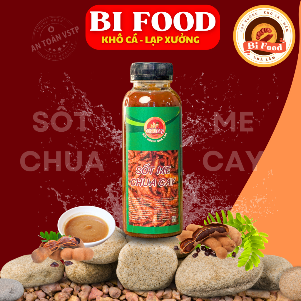 Sốt me chua cay BI FOOD Sốt me nhà làm chua chua cay cay chấm bánh tráng, đồ nướng hoặc xào Tuyệt Hảo