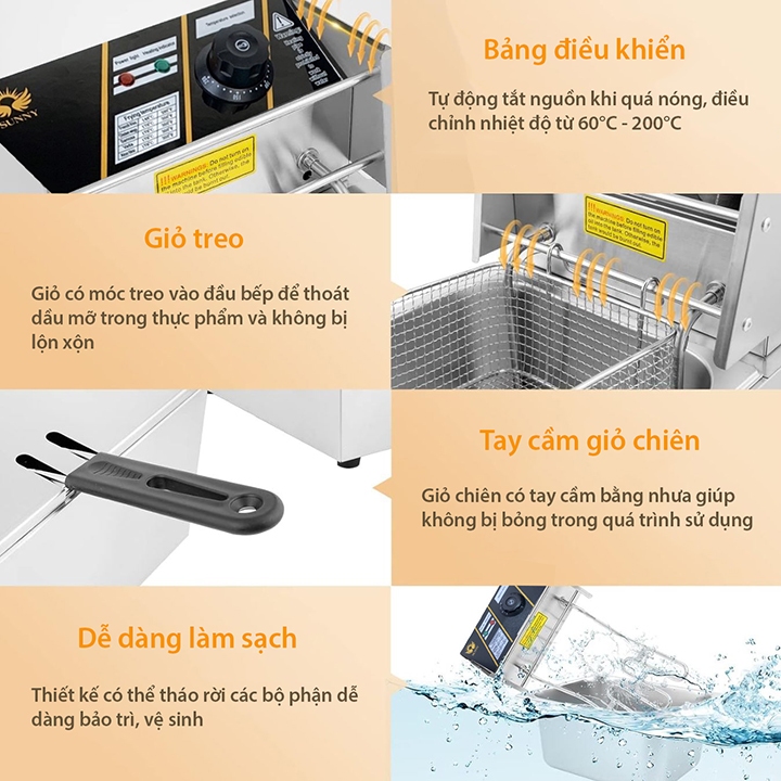 Bếp Chiên Nhúng Điện Đơn, Bếp Chiên Nhúng Gà Rán