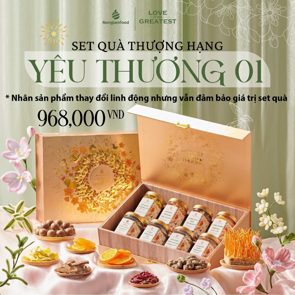 [QUÀ TẶNG 8/3] Set quà tặng cao cấp Nonglamfood | Quà tặng sức khỏe cao cấp cho người thân, bạn bè, đối tác