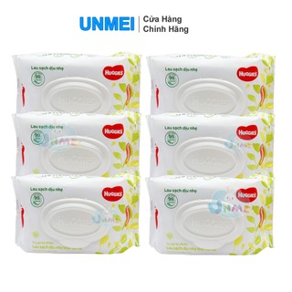 Combo 6 gói khăn ướt không mùi cho trẻ sơ sinh huggies 80 tờ/gói