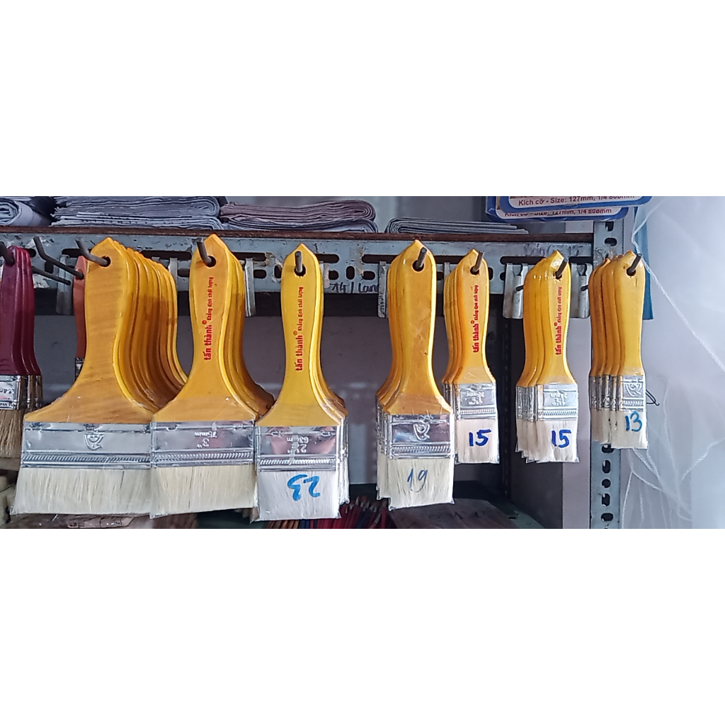 (Mua 2 cái mỗi loại, giá rẻ hơn) Chổi sơn, cọ sơn lông thỏ mềm mịn cán gỗ