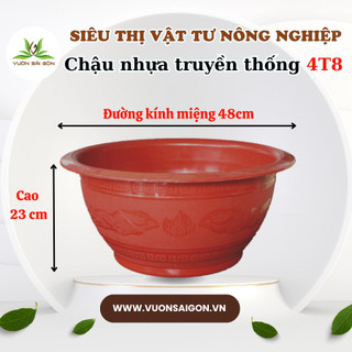 Chậu nhựa tròn trồng cây chậu truyền thống đk 48cm - 55cm trồng kiểng, cây ăn trái bền bỉ (Vườn Sài Gòn - Vuon Sai Gon)