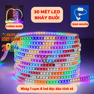 30M dây đèn led 2835 nháy đuổi bọc plastic 5M,10M,20M,30M chống nước,Tặng Kèm Nguồn,đèn led hắt trần,trang trí phòng