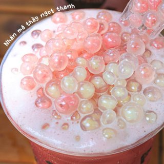 THẠCH NỔ nhân củ năng giòn sần sật, 2 màu trắng - hồng cực hút khách