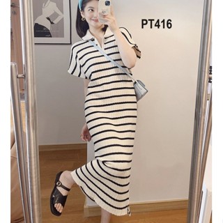 Đầm bầu dáng dài suông chất len Montoghi mềm nhẹ và co giãn tốt cho mẹ bầu by Đầm Bầu Thỏ -  PT416