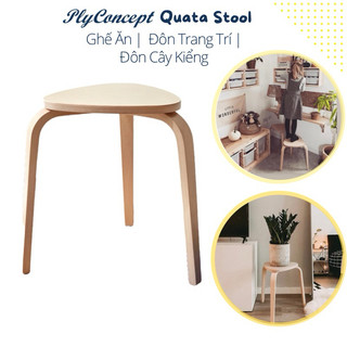 Ghế đôn gỗ phong cách Scandinavi gỗ uốn cong PlyConcept Quata Chair - Plywood cao su màu gỗ