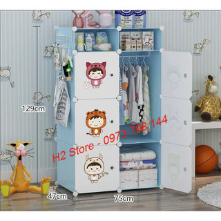 TỦ NHỰA LẮP RAP ĐA NĂNG 6 Ô VÀ 2 Ô GIÀY ĐỂ ĐỒ THÔNG MINH sâu 47cm (tùy chọn mẫu)