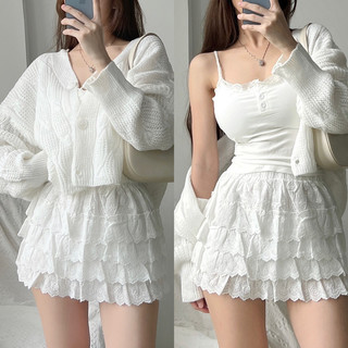 Áo cardigan vặn thừng - sơ mi trăngs tay ngắn phối túi