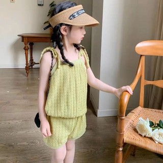 Bộ quần áo 2 dây xốp xanh cho bé gái